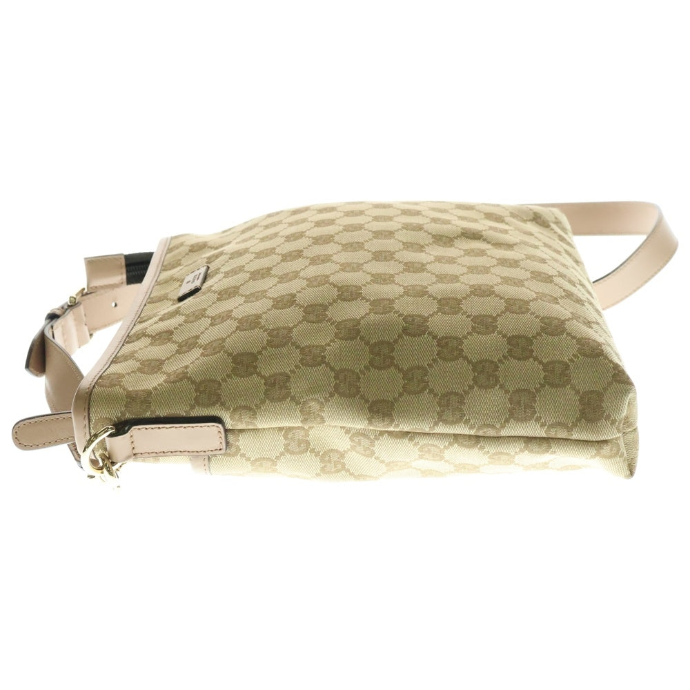 GUCCI(グッチ) GGキャンバス ショルダーバッグ メッセンジャーバッグ ゴールド金具 ベージュ キャンバス×レザー 388924