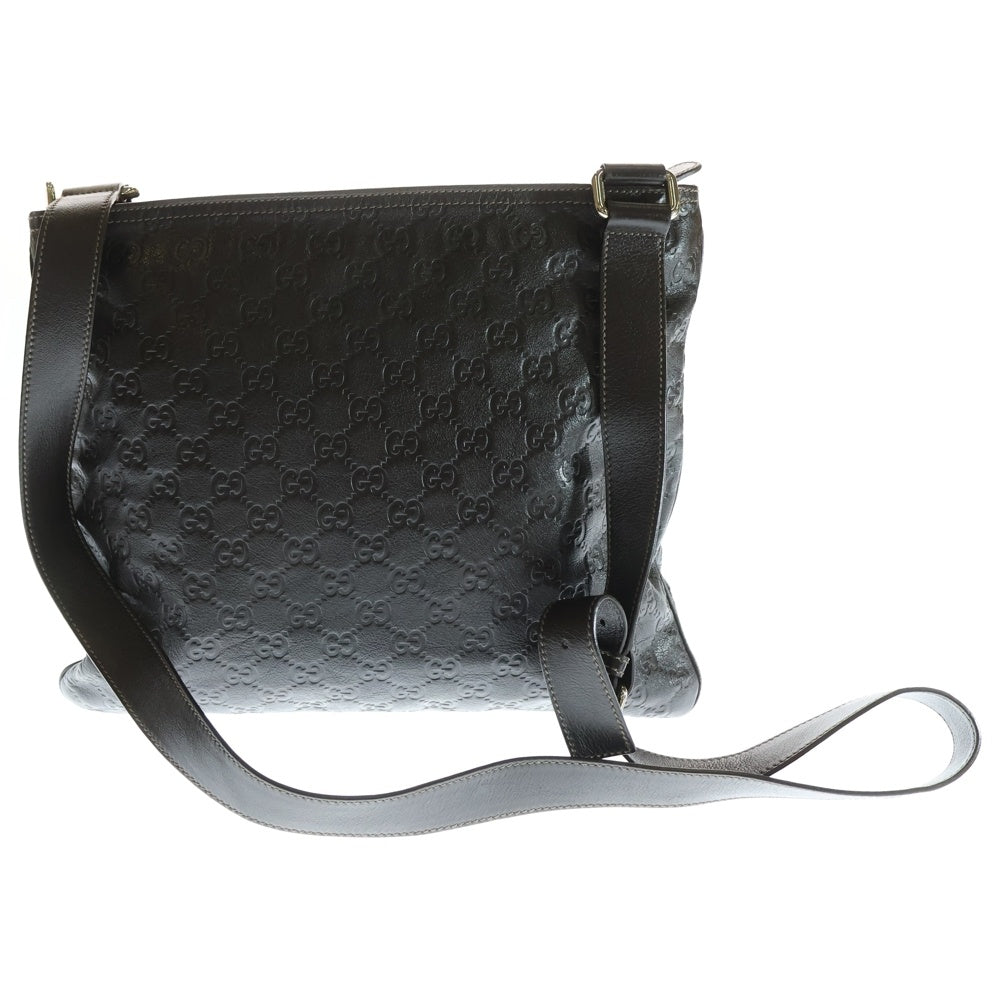 GUCCI(グッチ) グッチシマ レザーショルダーバッグ ブラウン 201446