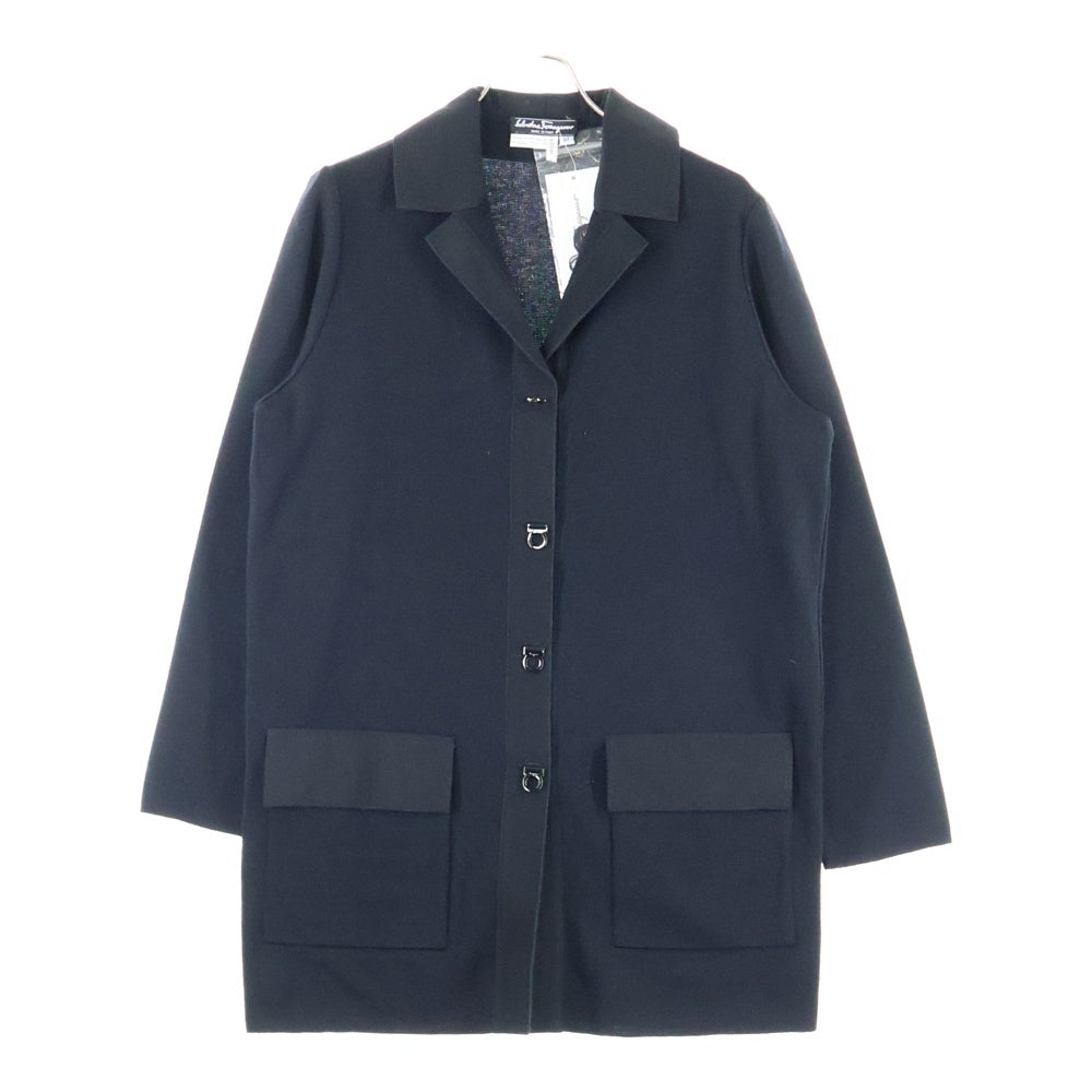 FERRAGAMO(フェラガモ) ガンチーニボタン ウールニット ジャケット ブラック