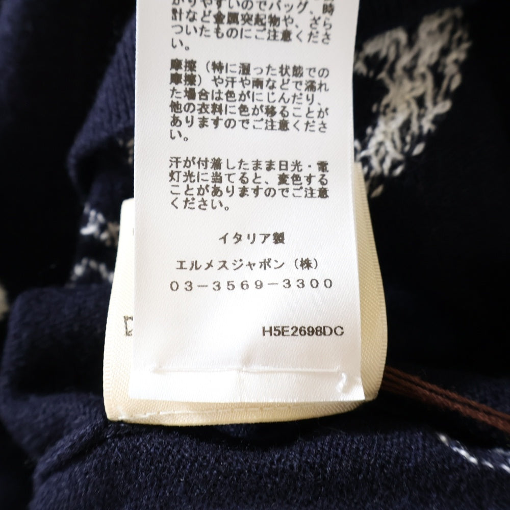 エルメス　ブリッド ドゥ ガラ カシミヤニット　38 HERMES(エルメス) BRIDES de GALA ブリッドドゥガラ ドット柄