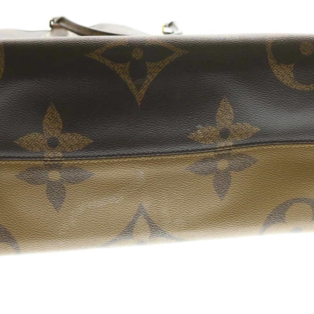 LOUIS VUITTON(ルイヴィトン) オンザゴーGM モノグラム ジャイアント リバース PVC レザー 2WAY ハンド ショルダー トートバッグ ゴールド金具 ブラウン M44576