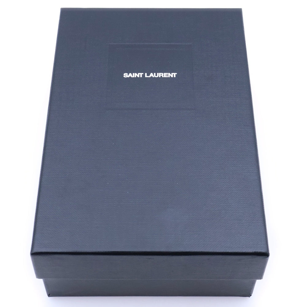 SAINT LAURENT PARIS(サンローランパリ) カサンドラ Vステッチ キルティングラウンドジップアップレザーコンパクトウォレット 二つ折り財布 ブラック/ゴールド GD金具 668288
