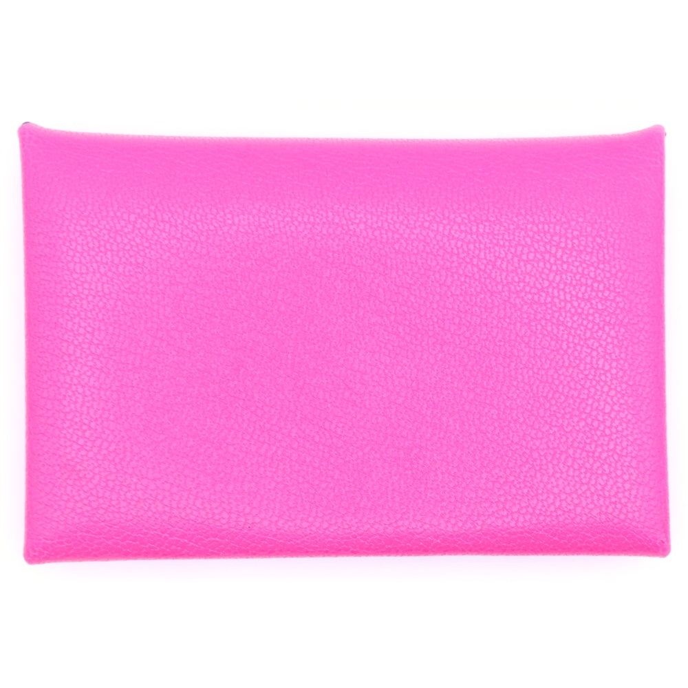 HERMES(エルメス) カルヴィ ローズエクストリーム シェーブル レザー カード コインケース U刻印 ピンク