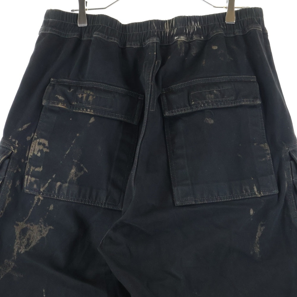 DRKSHDW(ダークシャドウ) 25AW DOUBLE CARGO JUMBO BELAS ブリーチ加工 ダブル カーゴ ジャンボ ベラ ワイドフレア デニムパンツ ジーンズ ブラック DU02D2398 BSUN