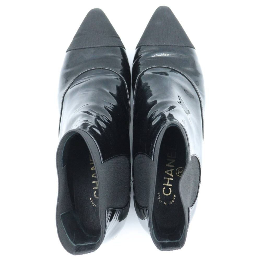 CHANEL(シャネル) ヒールロゴプレート パテントレザー サイドゴア