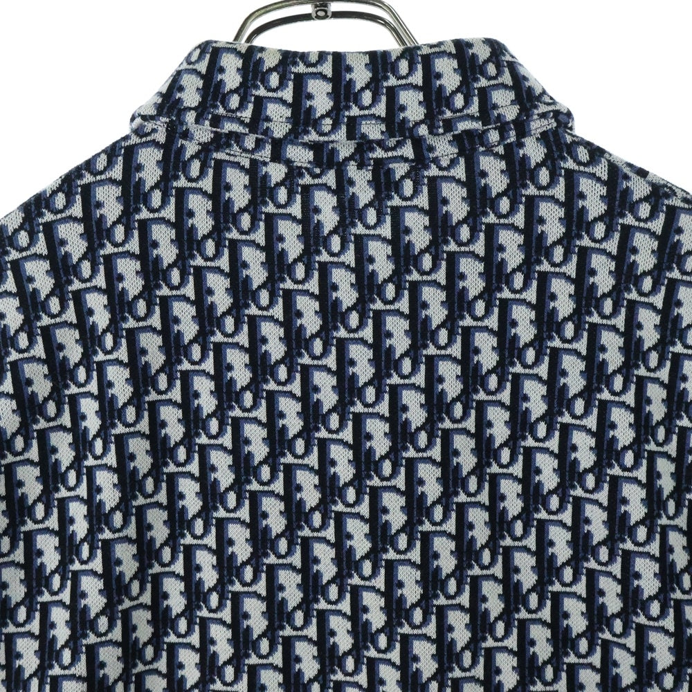 DIOR(ディオール) 20SS オブリーク総柄ジャガード コットンニット 長袖シャツ ネイビー 023M550AT099