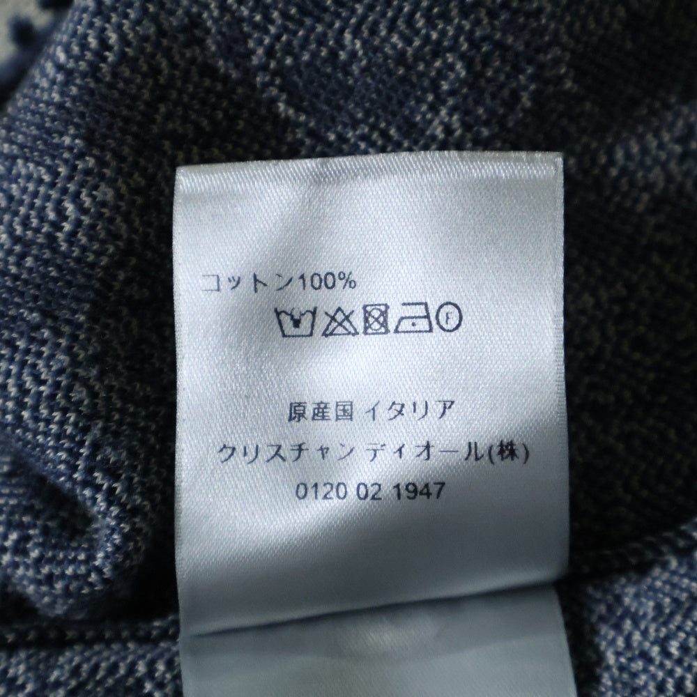 DIOR(ディオール) 20SS オブリーク総柄ジャガード コットンニット 長袖シャツ ネイビー 023M550AT099