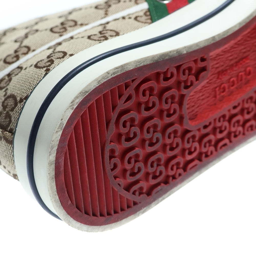 GUCCI(グッチ) TENNIS 1977 テニス GGキャンバス シェリーライン レースアップ ハイカットシューズ スニーカー ベージュ/グリーン