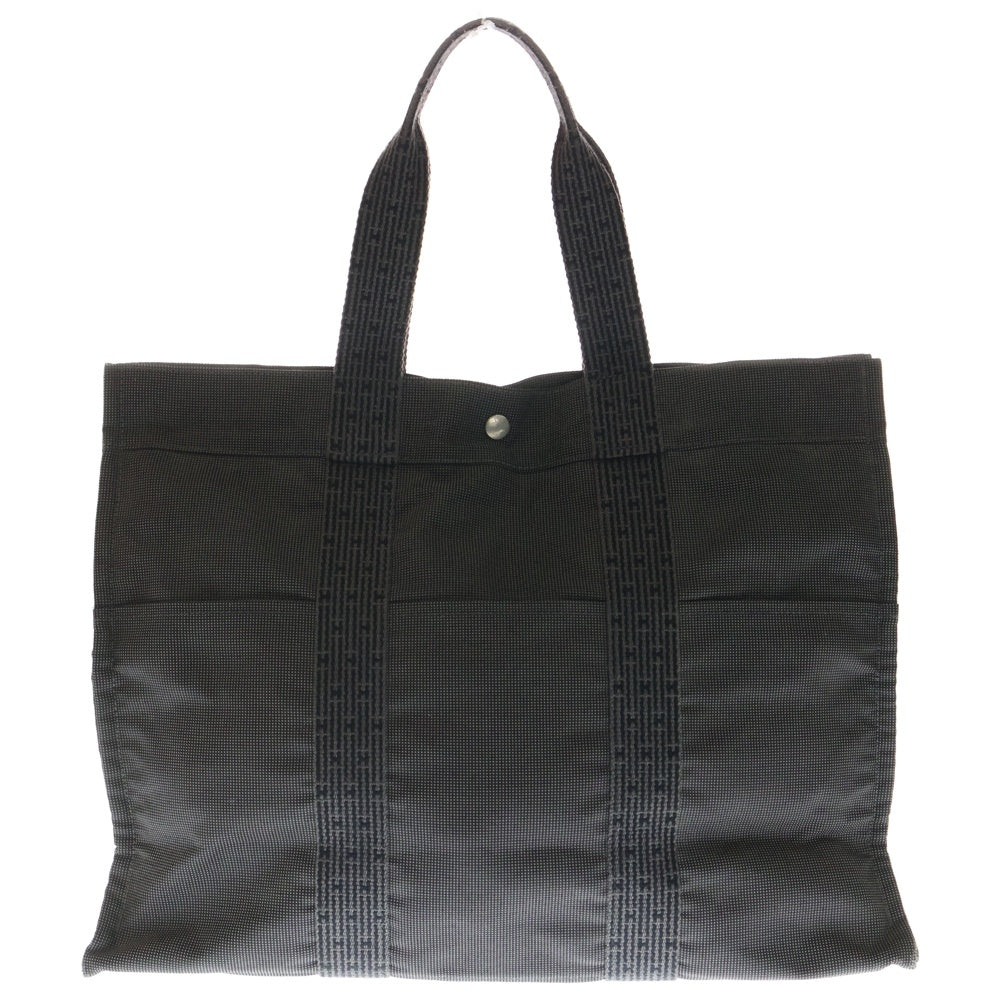HERMES(エルメス) エールラインGM ナイロンキャンバス トートバッグ シルバー金具 グレー