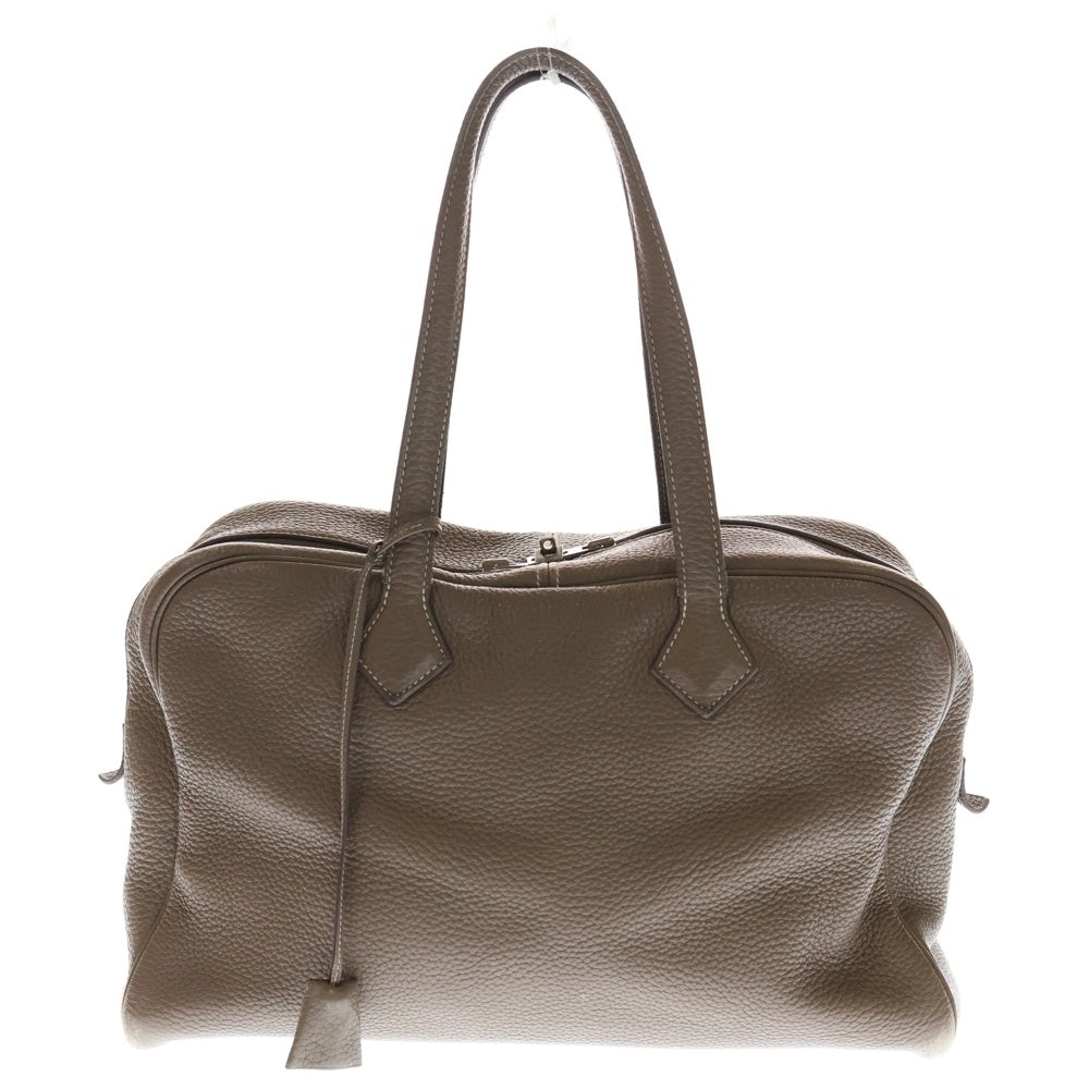 HERMES(エルメス) ヴィクトリアエラン38 エトゥープ トリヨン シルバー金具 □Q刻印 ショルダーバッグ トートバッグ