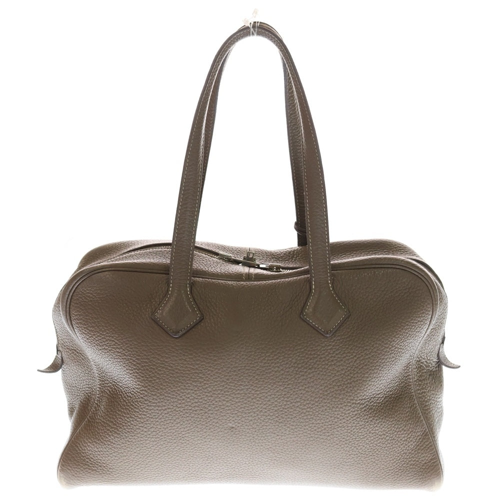HERMES(エルメス) ヴィクトリアエラン38 エトゥープ トリヨン シルバー金具 □Q刻印 ショルダーバッグ トートバッグ