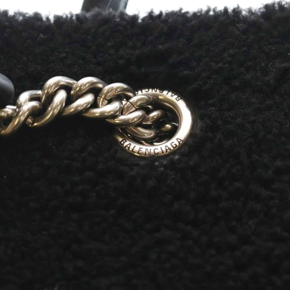 BALENCIAGA(バレンシアガ) DUTY FREE スモール ボア トートバッグ ハンドバッグ ブラック×ホワイト 759941・1000 シルバー金具