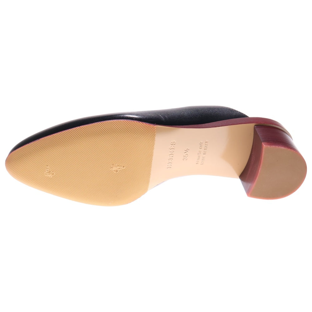 HERMES(エルメス) レザー ヒール サボサンダル ミュール シューズ ブラック レディース