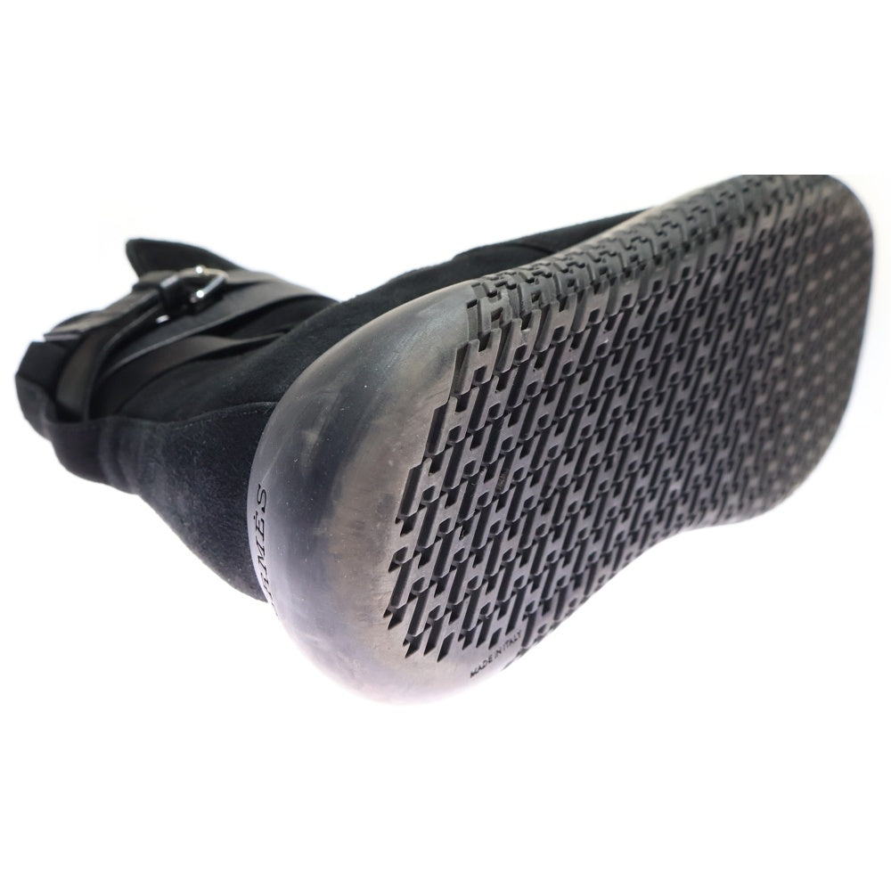 HERMES(エルメス) スエードレザー ベルテッド ハイカットシューズ スニーカー ブラック レディース