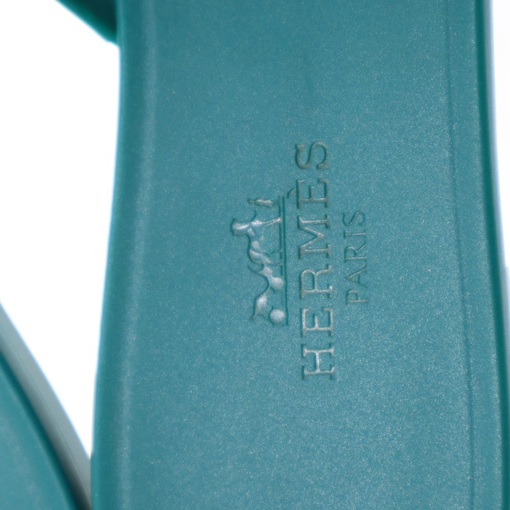 HERMES(エルメス) リヴァージュ シェーヌダンクル ラバー フラット サンダル シューズ グリーン レディース
