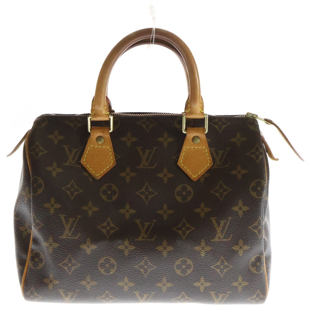 LOUIS VUITTON(ルイヴィトン) モノグラム スピーディ25 ハンドバッグ ミニボストンバッグ ブラウン レザー×PVC M41528 ゴールド金具 レディース
