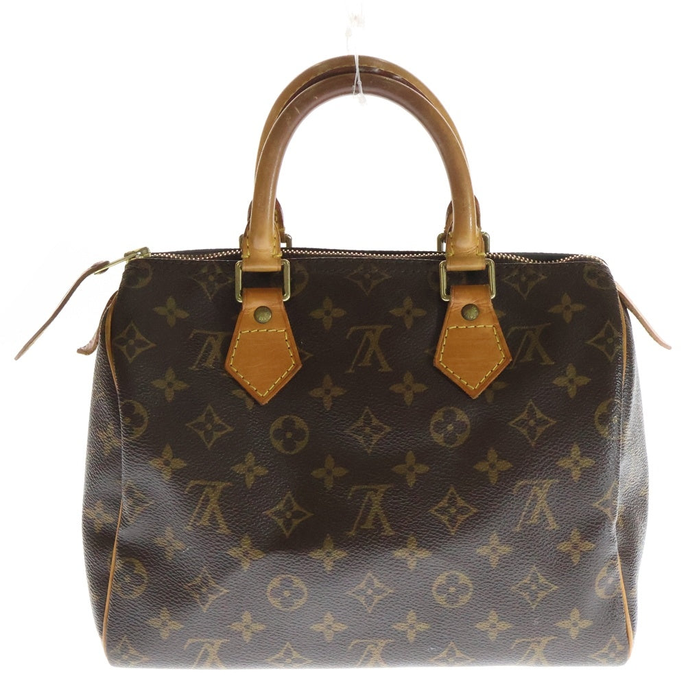 LOUIS VUITTON(ルイヴィトン) モノグラム スピーディ25 ハンドバッグ ミニボストンバッグ ブラウン レザー×PVC M41528 ゴールド金具 レディース
