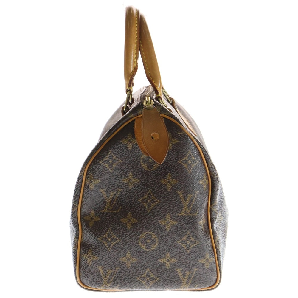 LOUIS VUITTON(ルイヴィトン) モノグラム スピーディ25 ハンドバッグ ミニボストンバッグ ブラウン レザー×PVC M41528 ゴールド金具 レディース