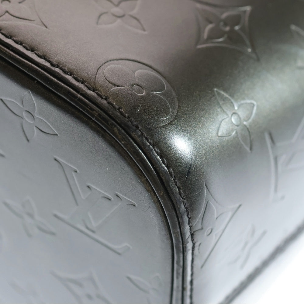 LOUIS VUITTON(ルイヴィトン) モノグラムマット ストックトン トートバッグ ハンドバッグ グレー メタリック レザー M55112 シルバー金具 レディース