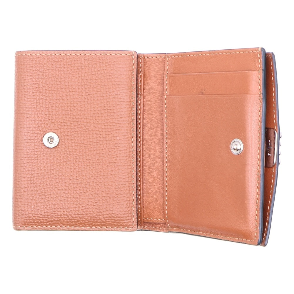 LOEWE(ロエベ) トライフォールド アナグラム ウォレット コンパクトウォレット 三つ折り財布 コインケース ブラウン レザー C821TR2X02 シルバー金具