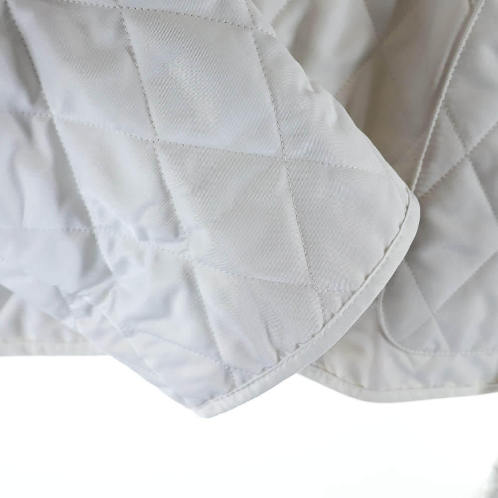 BURBERRY(バーバリー) 裏地ノバチェック総柄 コットン キルティング 中綿 ジップアップ ジャケット ホワイト