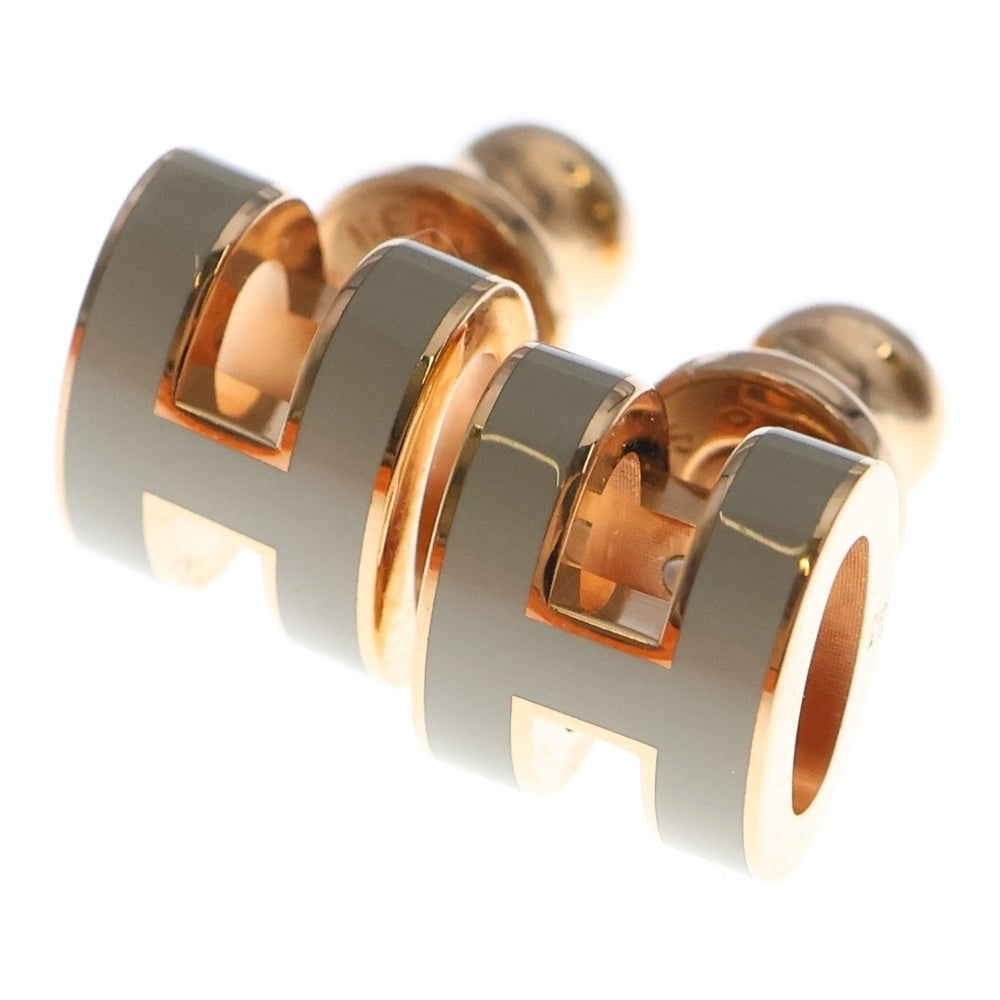 HERMES(エルメス) ミニポップアッシュ ピアス ピンクゴールド×ホワイト レディース