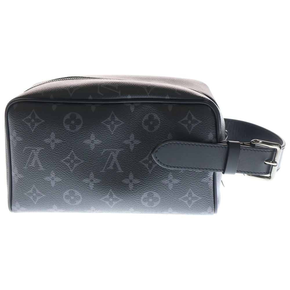 LOUIS VUITTON(ルイヴィトン) モノグラム エクリプス ロッカードップキット セカンドバッグ ポーチ ケース ブラックレザー×PVC M83113 ブラック金具 レディース