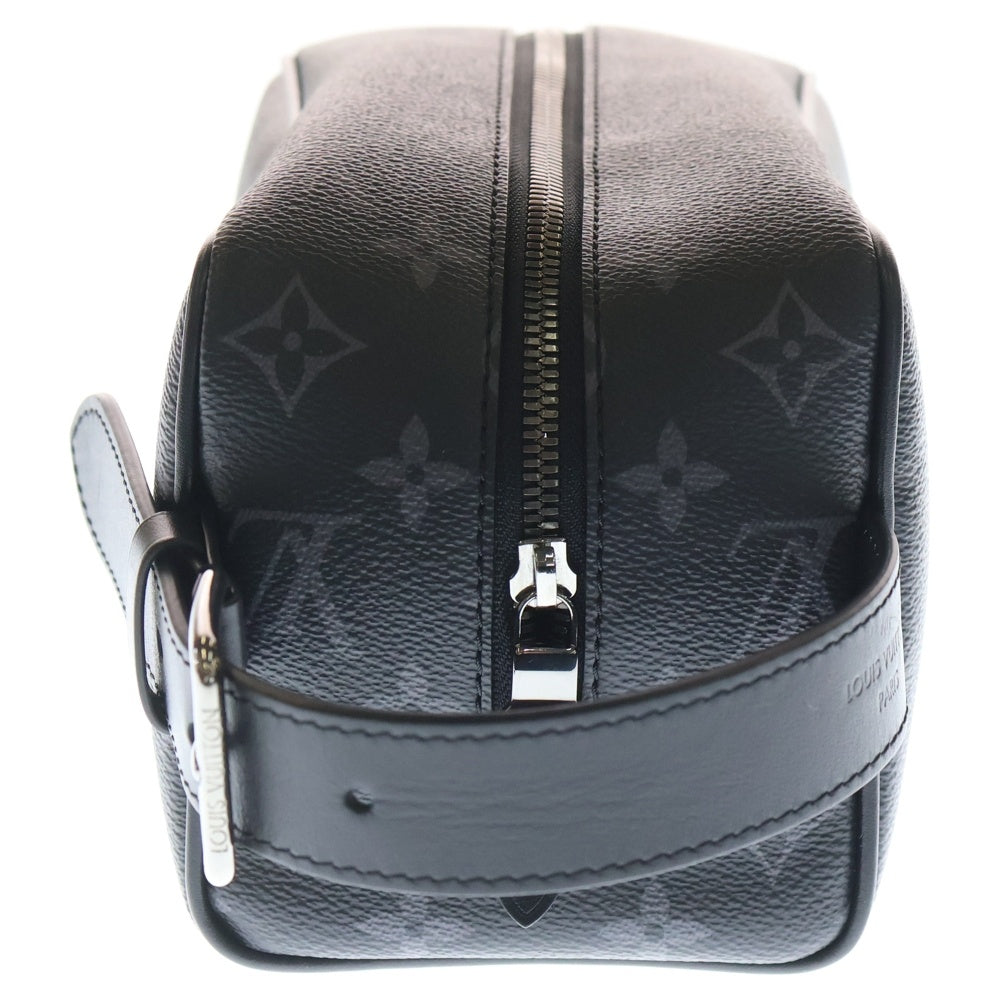 LOUIS VUITTON(ルイヴィトン) モノグラム エクリプス ロッカードップキット セカンドバッグ ポーチ ケース ブラックレザー×PVC M83113 ブラック金具 レディース