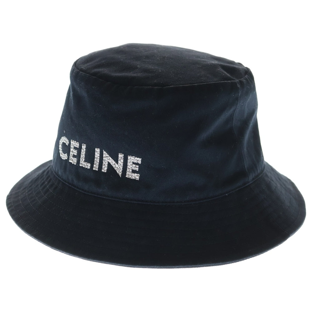 CELINE(セリーヌ) スタッズロゴ バケットハット 帽子 ブラック コットン L 2AUO7968P レディース