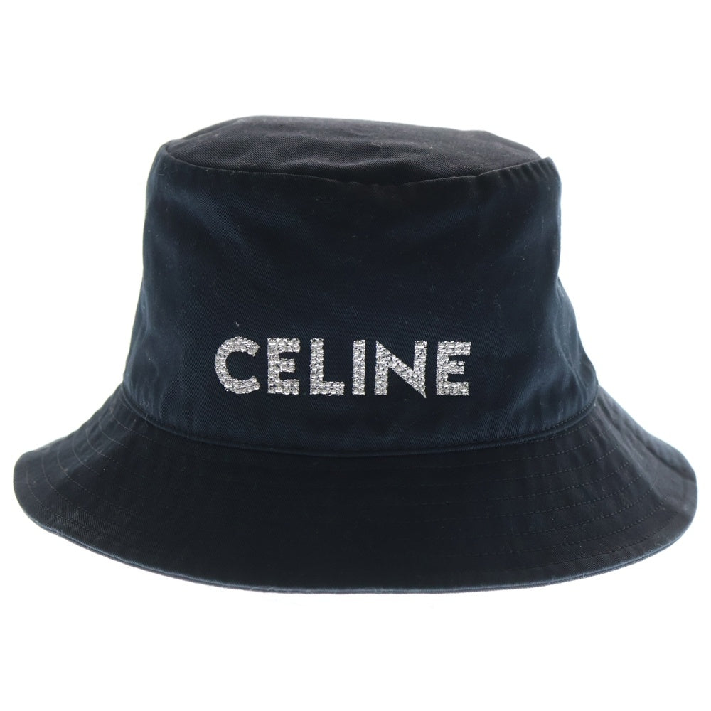 CELINE(セリーヌ) スタッズロゴ バケットハット 帽子 ブラック コットン L 2AUO7968P レディース