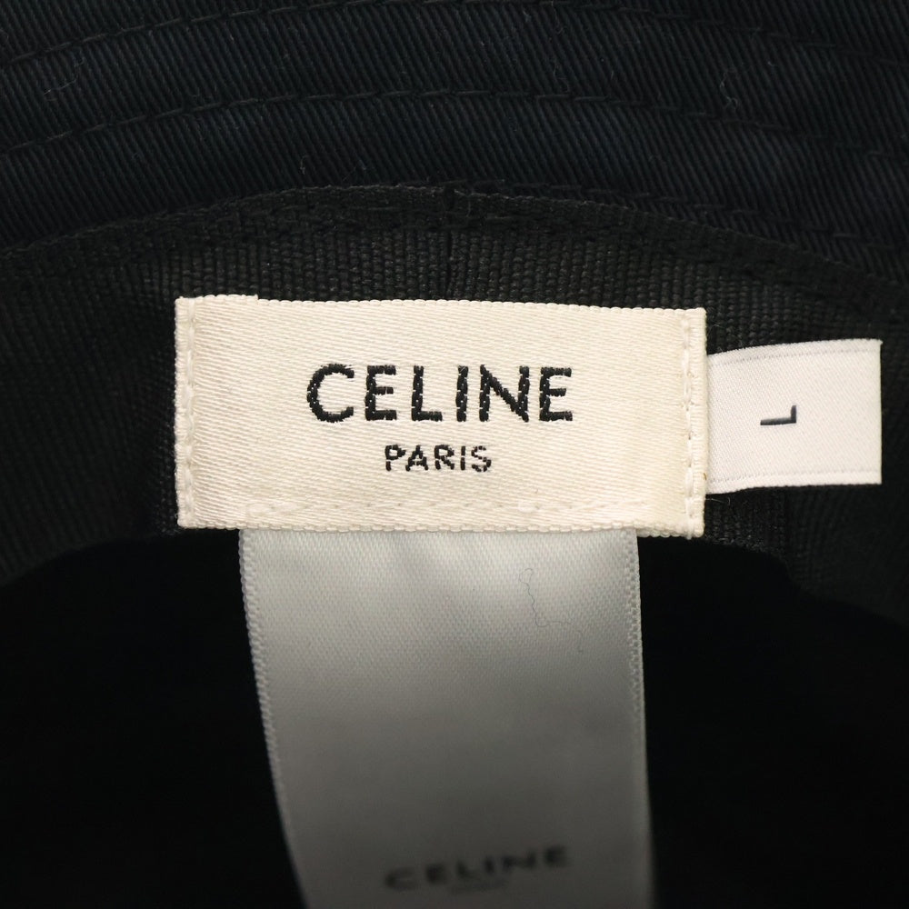 CELINE(セリーヌ) スタッズロゴ バケットハット 帽子 ブラック コットン L 2AUO7968P レディース