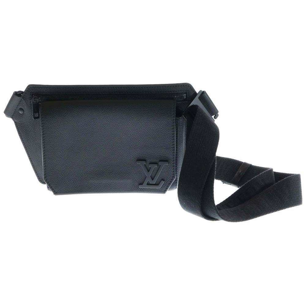 LOUIS VUITTON(ルイヴィトン) LVアエログラム テイクオフ スリング ボディバッグ ウエストバッグ ショルダーバッグ ブラック レザー M57081
