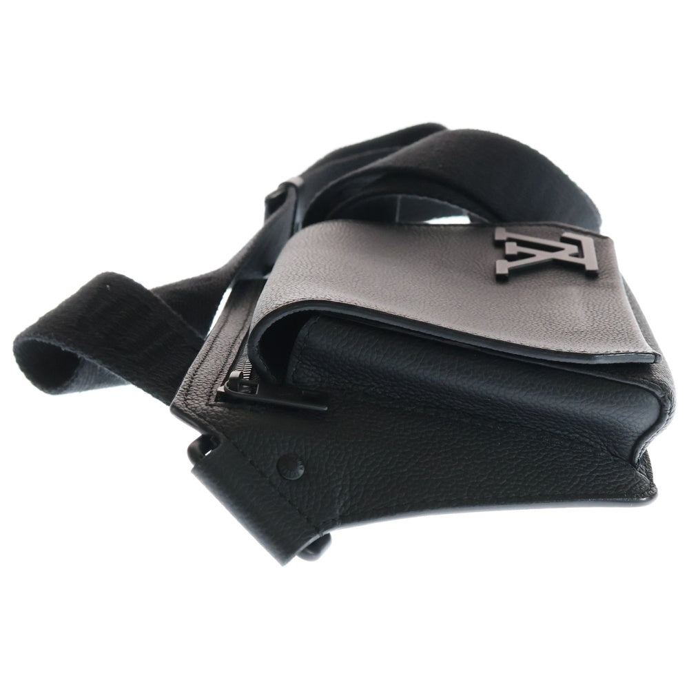 LOUIS VUITTON(ルイヴィトン) LVアエログラム テイクオフ スリング ボディバッグ ウエストバッグ ショルダーバッグ ブラック レザー M57081