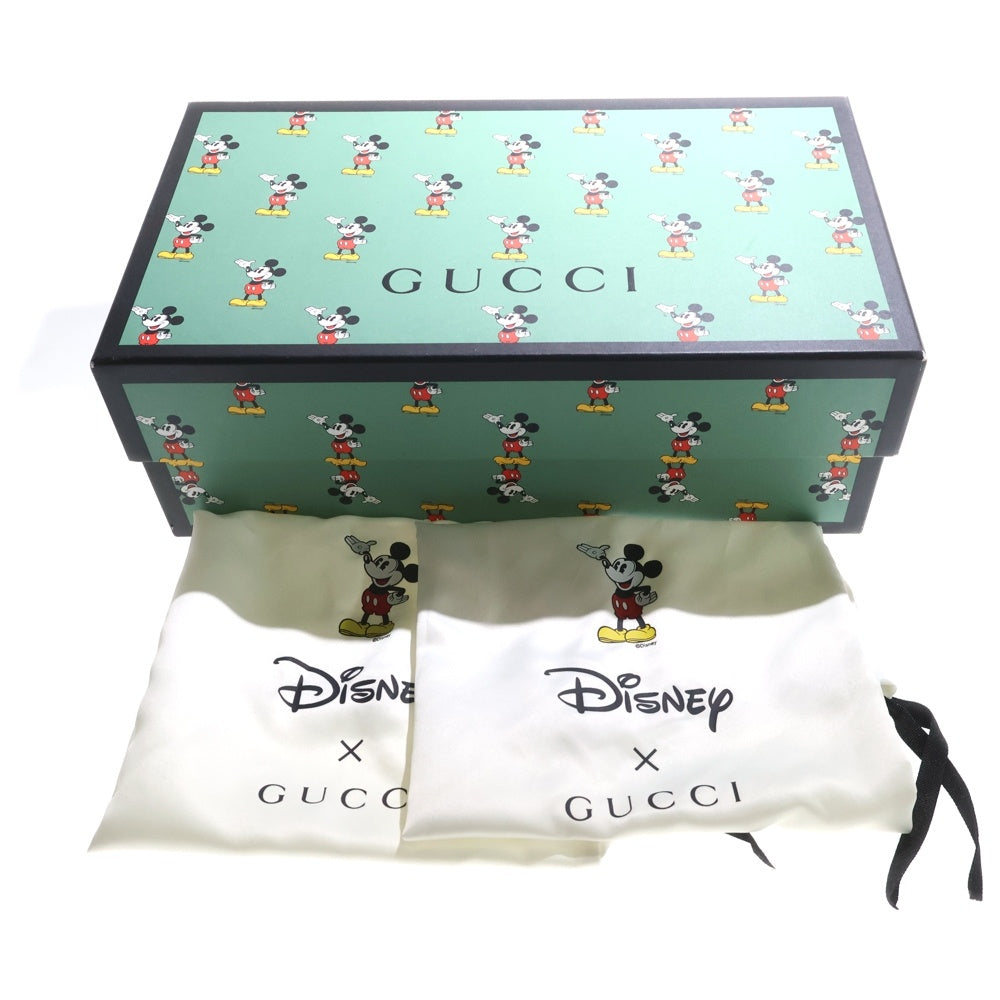 GUCCI(グッチ) ×Disney Ace ディズニー エース マイクロGG キャンバス ミッキーマウスプリント レザー レースアップ ローカットシューズ スニーカー ベージュ/ブラウン 602548