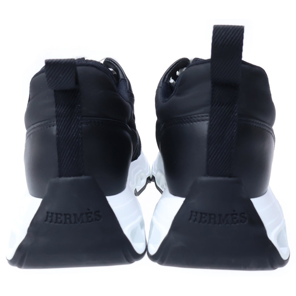 HERMES(エルメス) インパルス レザー切替ナイロンステッチ ローカットスニーカー ブラック H252014Z 02385 レディース
