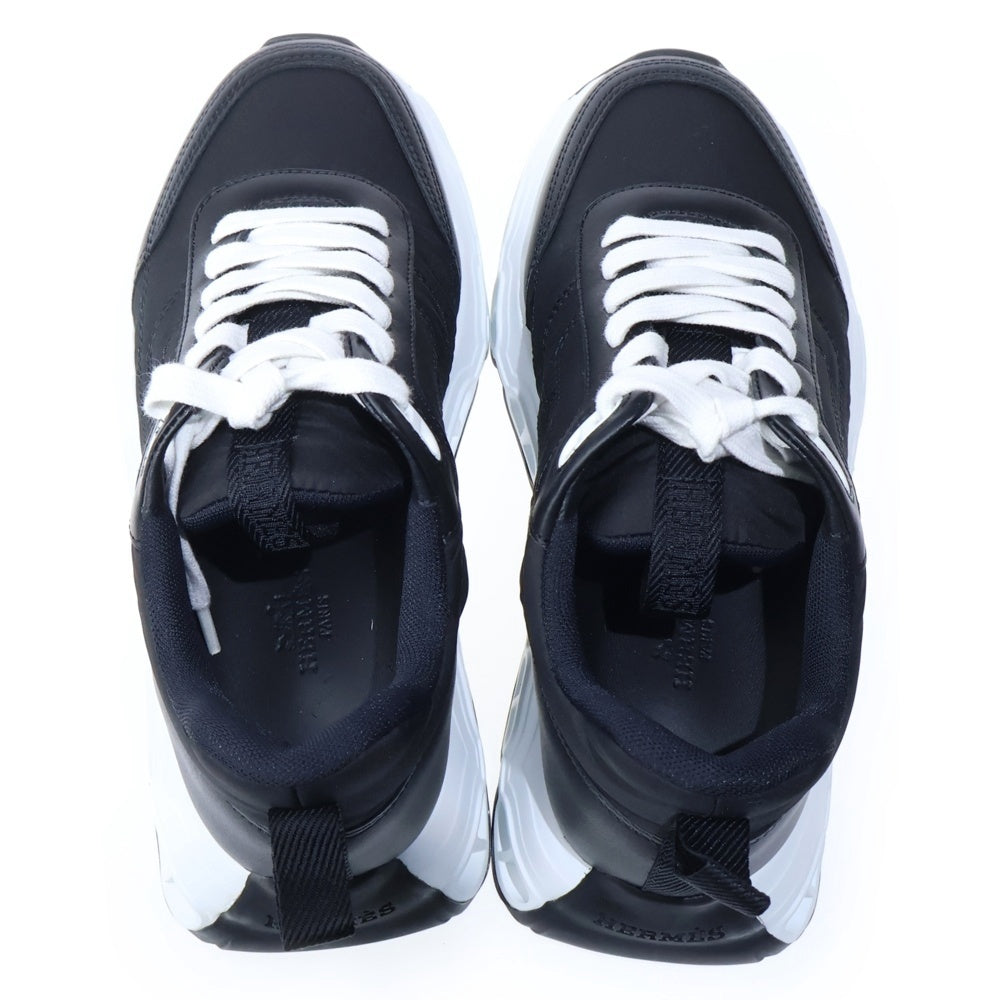 HERMES(エルメス) インパルス レザー切替ナイロンステッチ ローカットスニーカー ブラック H252014Z 02385 レディース