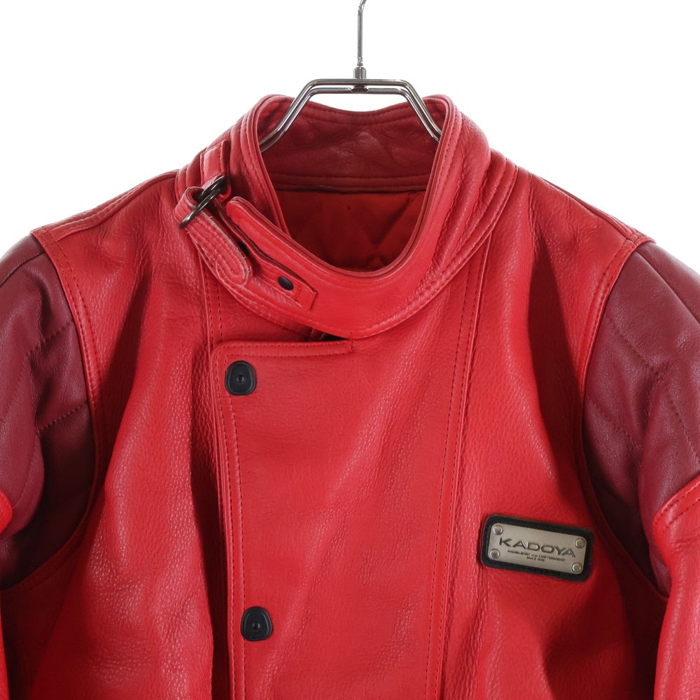 KADOYA(カドヤ) Ks LEATHER CYBER JAC HEAD FACTORY バックカプセルパッチレザージャケット レッド KFEX-9618 レディース