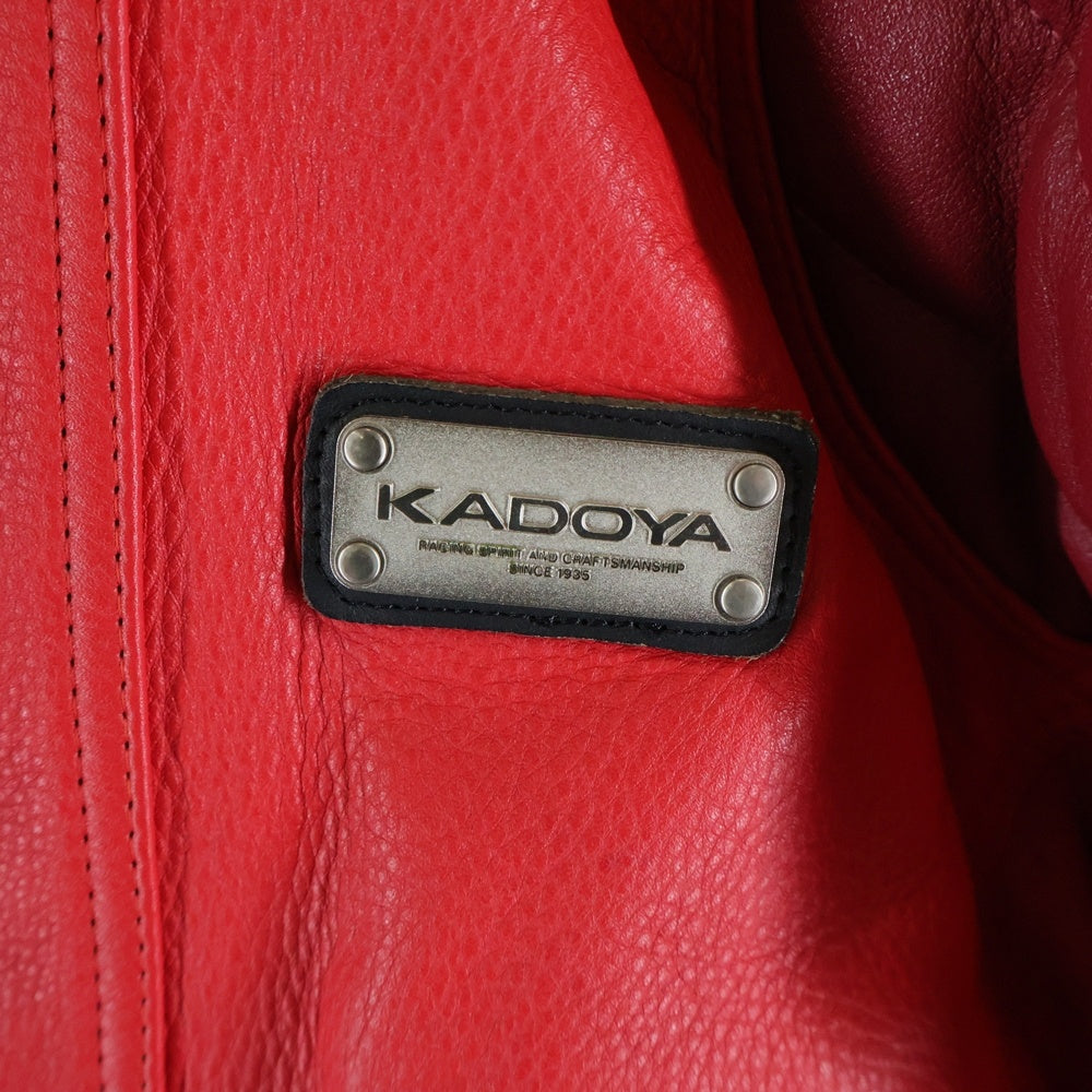 KADOYA(カドヤ) Ks LEATHER CYBER JAC HEAD FACTORY バックカプセルパッチレザージャケット レッド KFEX-9618 レディース