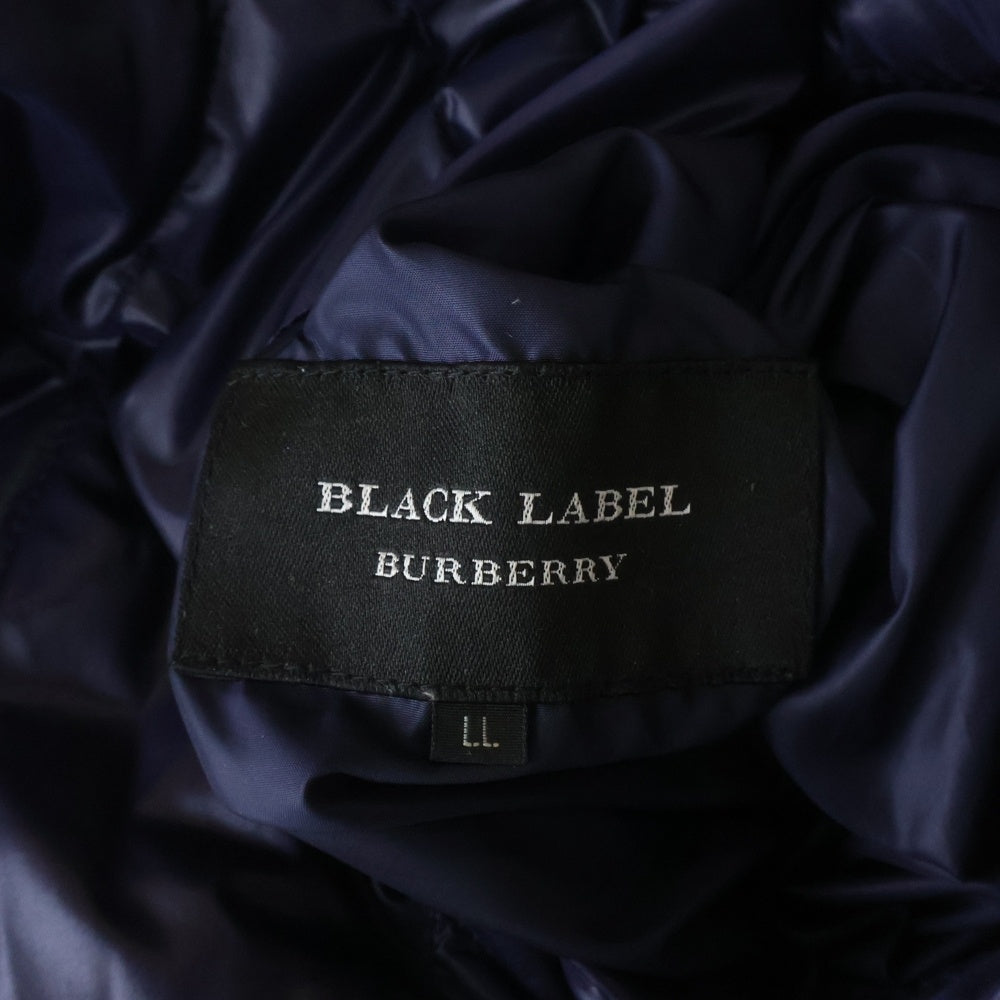 BURBERRY(バーバリー) ロゴ刺繍 フーデッドギンガムチェックナイロンダウンジャケット ブルー×ホワイト D1F02-102-28