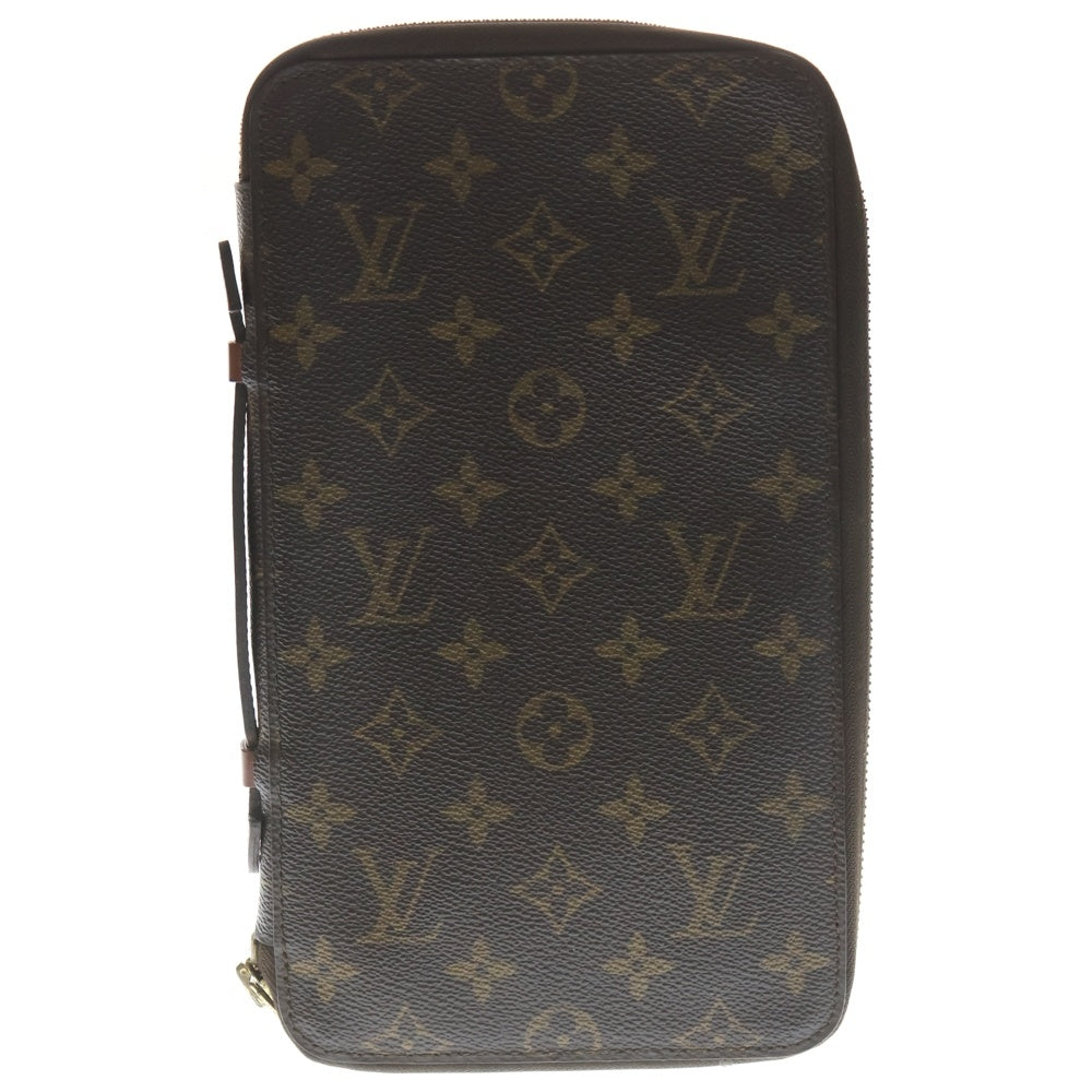 LOUIS VUITTON(ルイヴィトン) モノグラム ポッシュエスカパド トラベルケース セカンドバッグ 収納 ブラウン PVC M60113 ゴールド金具 レディース