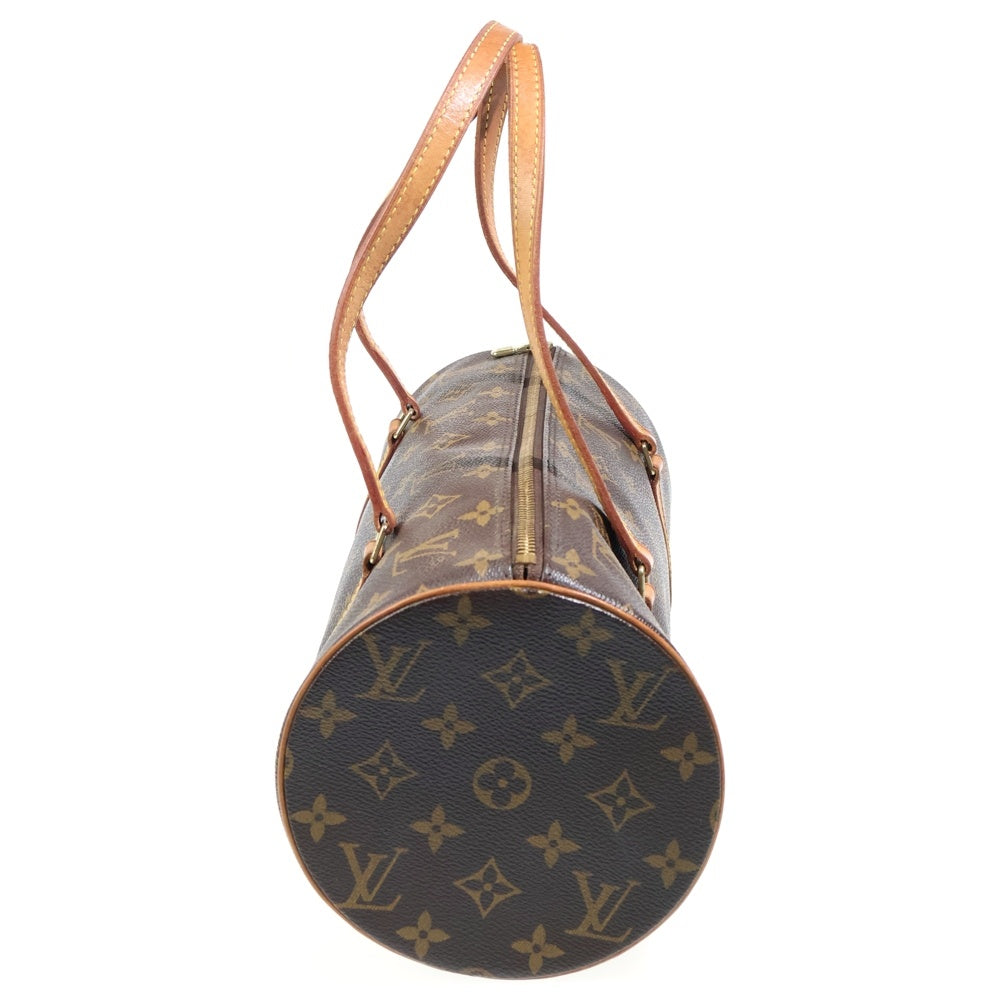 LOUIS VUITTON(ルイヴィトン) モノグラム パピヨン30 ハンドバッグ ブラウン レザー×PVC M51385 ゴールド金具 レディース