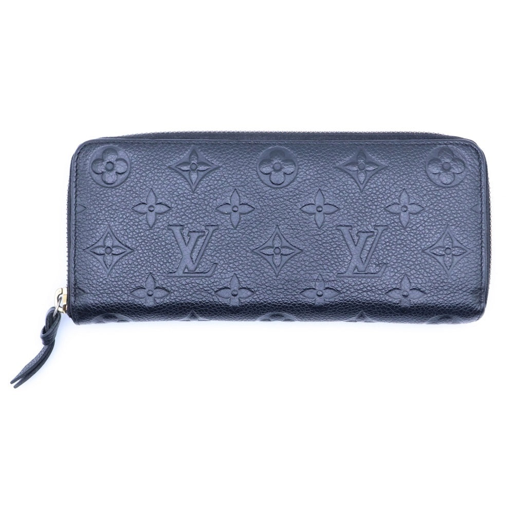LOUIS VUITTON(ルイヴィトン) モノグラム・アンプラント ポルトフォイユ・クレマンス ロングウォレット 長財布 カードケース ブラック レザー M60171 ゴールド金具 レディース