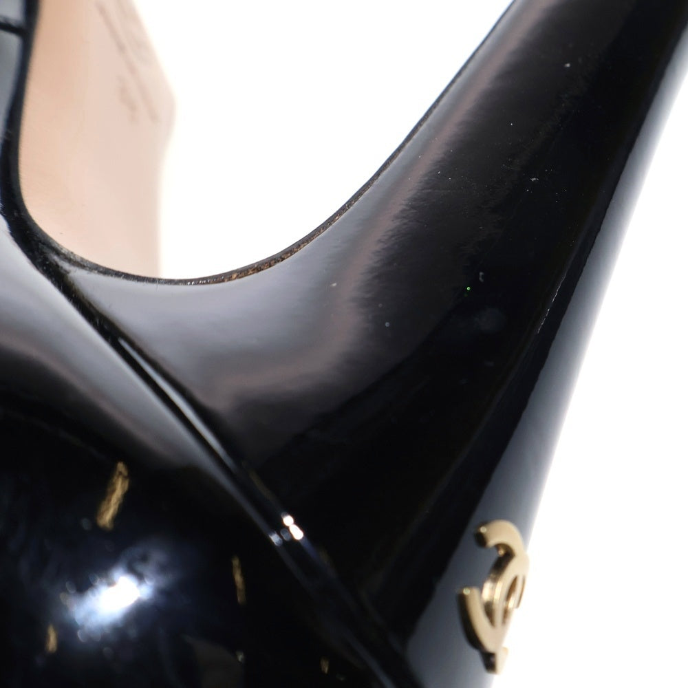 CHANEL(シャネル) パテントレザー サイドゴアブーツ パンプス シューズ ブラック レディース G30090