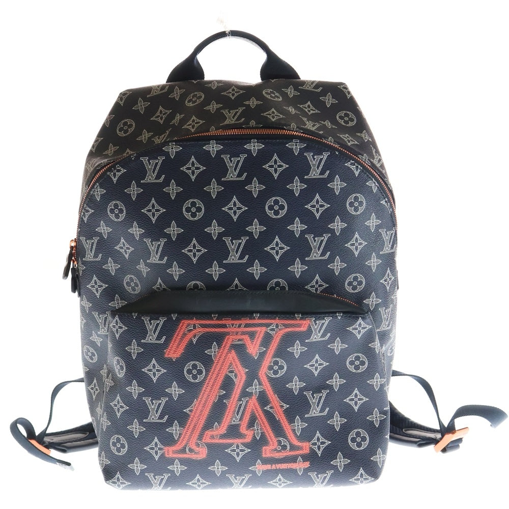 LOUIS VUITTON(ルイヴィトン) モノグラムインク アップサイドダウン アポロ バックパック リュックサック ネイビー PVC M43676 レッド金具