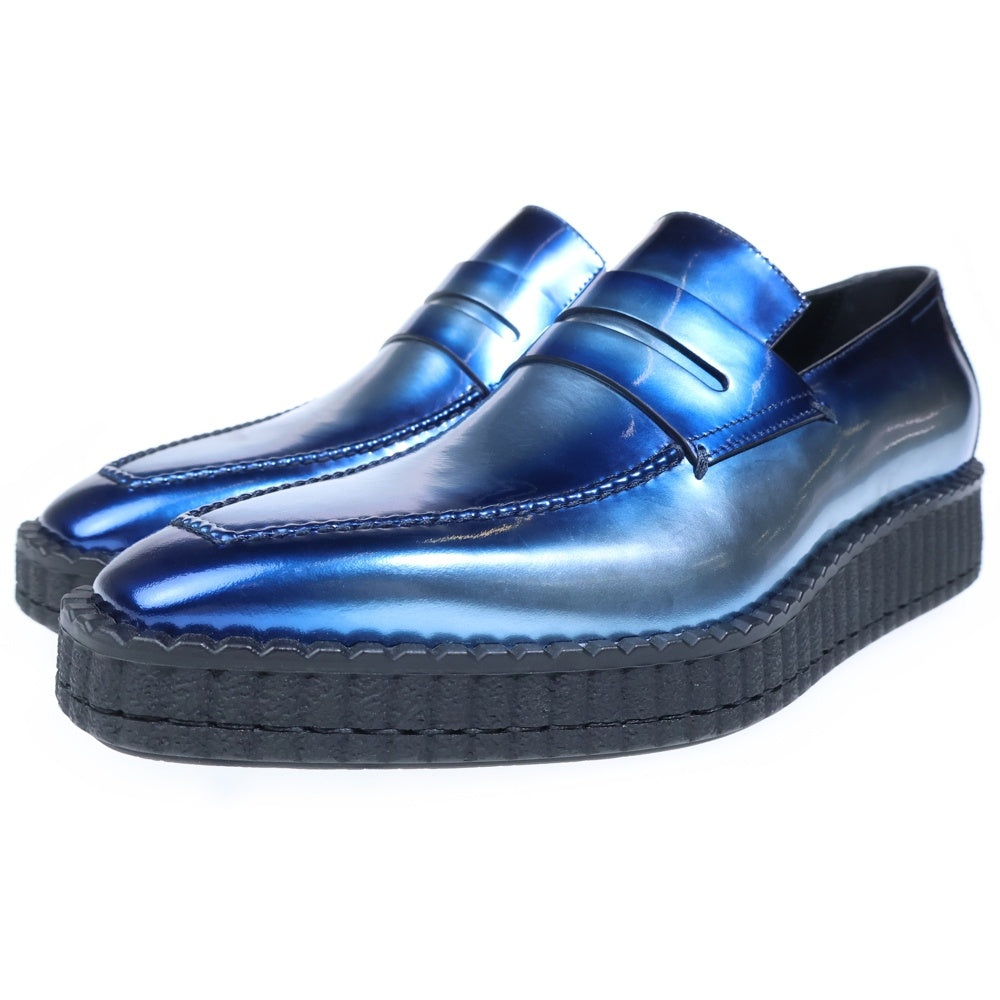Berluti(ベルルッティ) アンディ メタリックレザー クリーパーローファー シューズ ブルー
