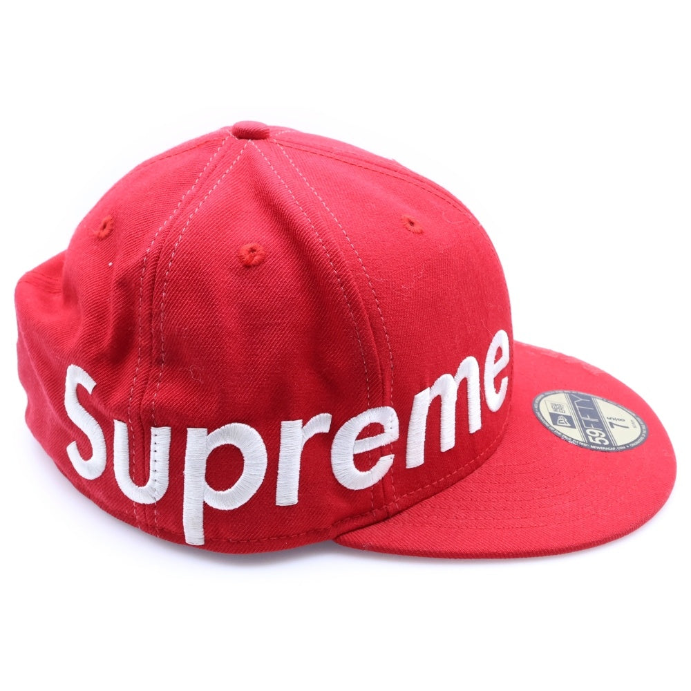 SUPREME(シュプリーム) ×NEW ERA Side Logo Cap ニューエラ サイドロゴ刺繍 ベースボールキャップ 帽子 レッド