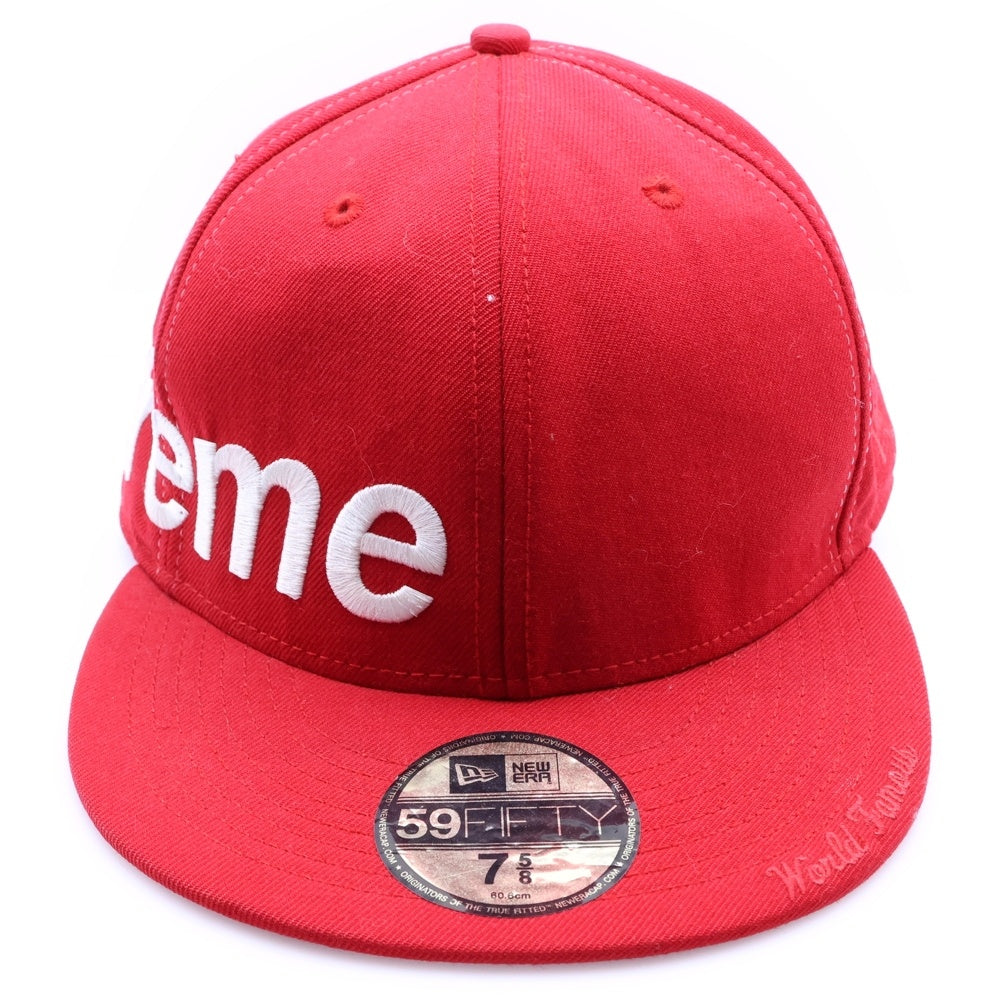 SUPREME(シュプリーム) ×NEW ERA Side Logo Cap ニューエラ サイドロゴ刺繍 ベースボールキャップ 帽子 レッド