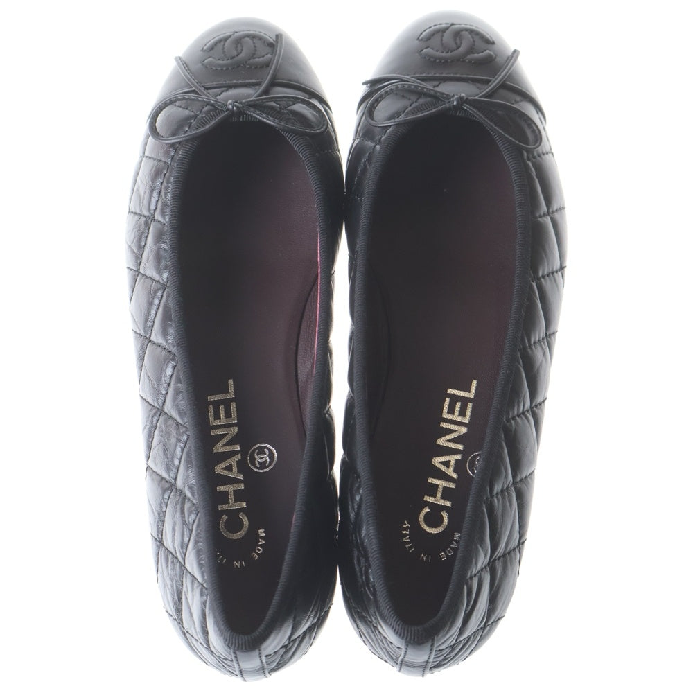 CHANEL(シャネル) マトラッセ バレリーナシューズ フラットパンプス ブラック レディース
