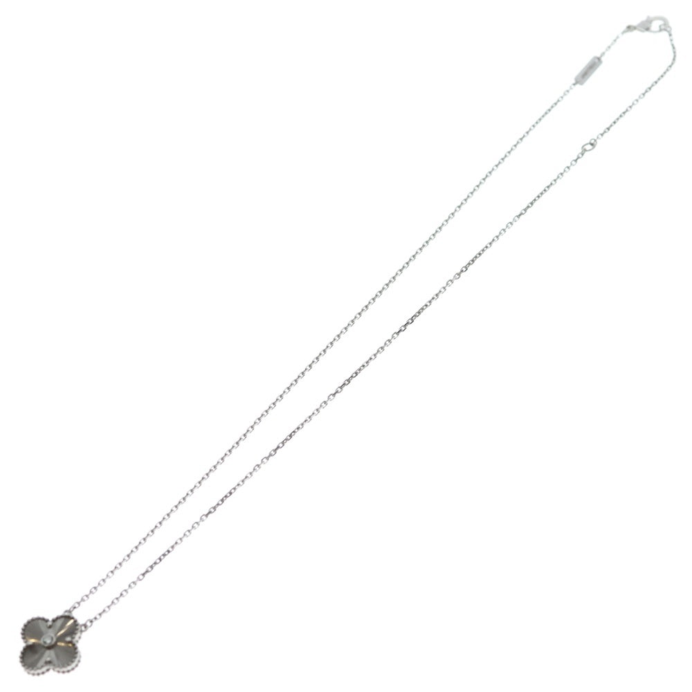 Van Cleef & Arpels(ヴァンクリーフアンドアーペル) ヴィンテージアルハンブラ ギヨシェ ネックレス 2020年ホリデー限定 ホワイトゴールド Au750 VCARP6L800 ジュエリー レディース