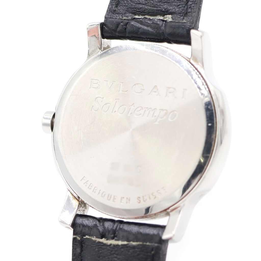 BVLGARI(ブルガリ) ソロテンポ 白文字盤 SS×レザー/QZ ステンレス クォーツ 電池式 腕時計 ST35S レディース